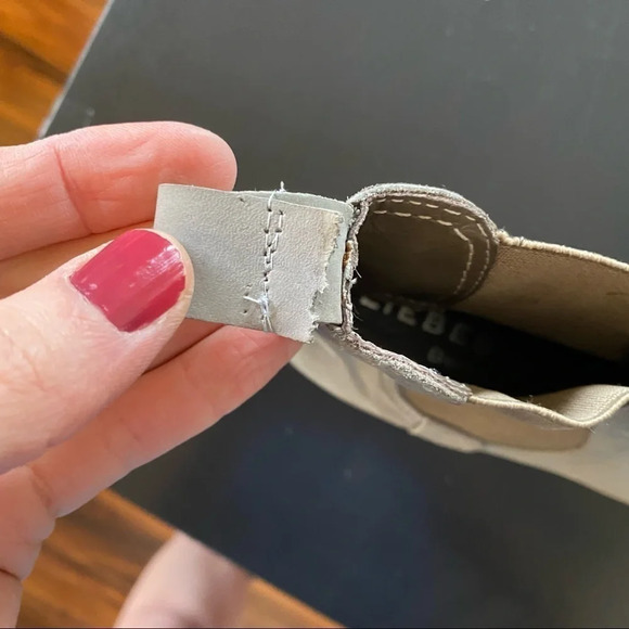 Liebeskind Berlin Leather Boots Size 7.5 Distressed Gray Womens Shoes Booties - Picture 11 of 12